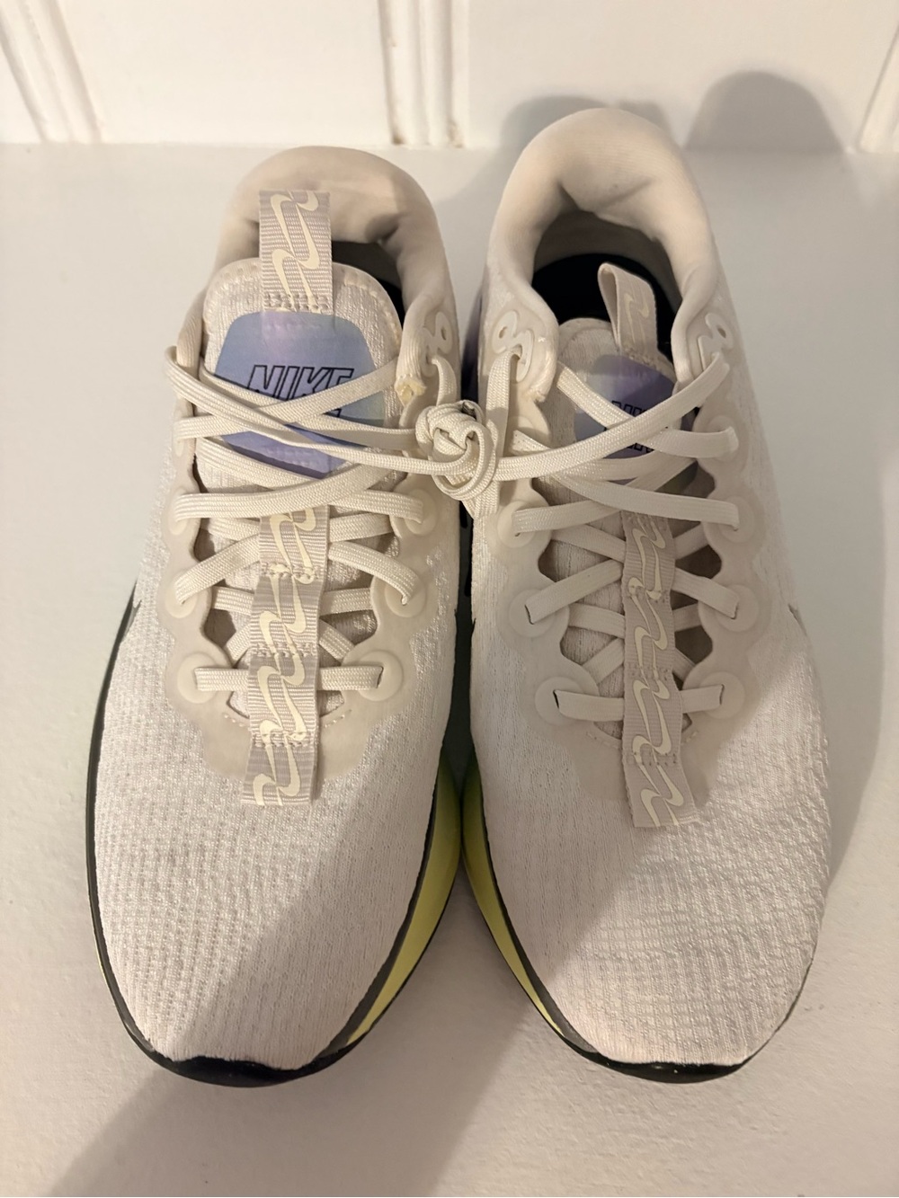 Nike Women's Athletic Shoes — White with Yellow and Black Accents
